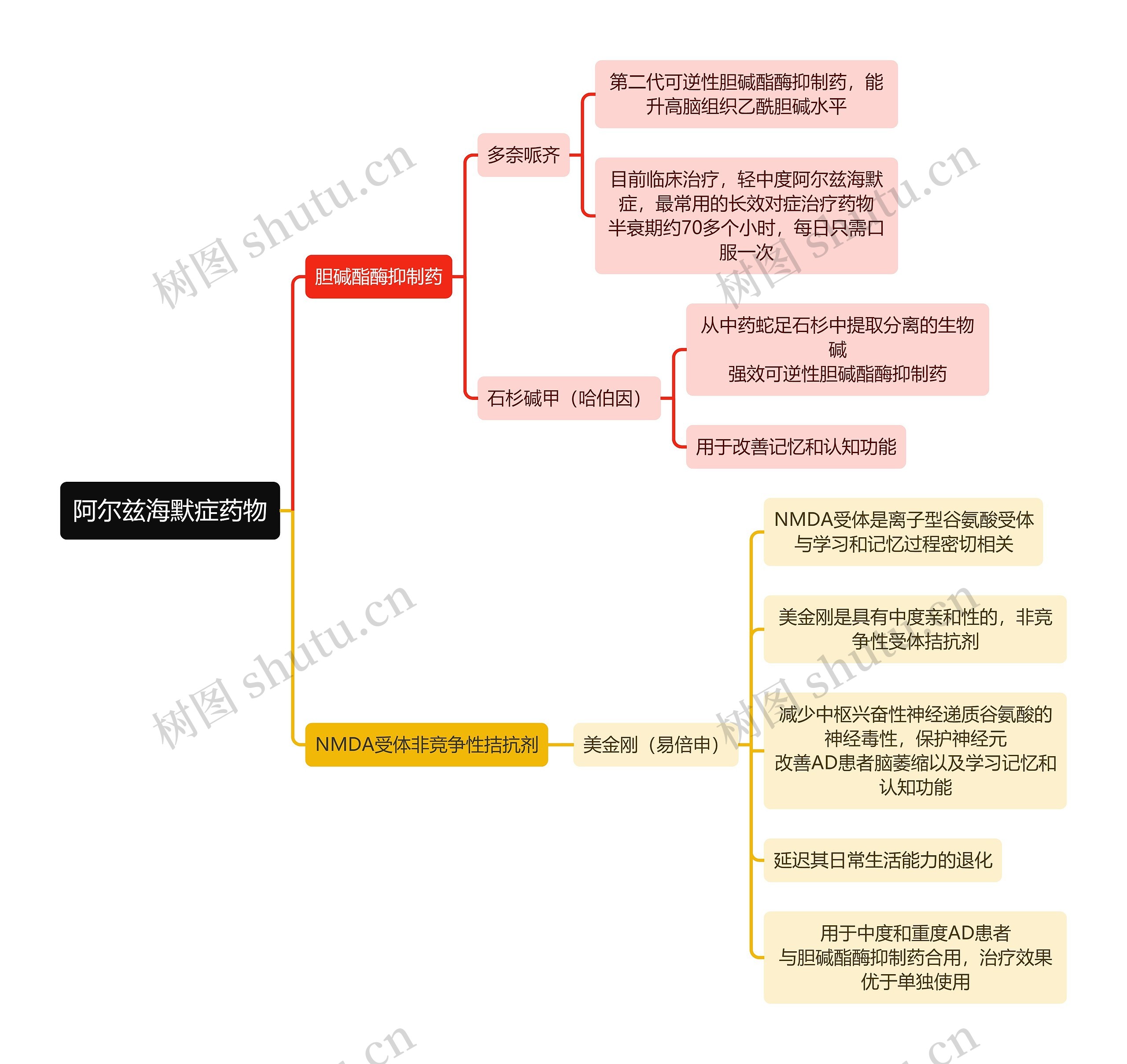 医学阿尔兹海默症药物思维导图