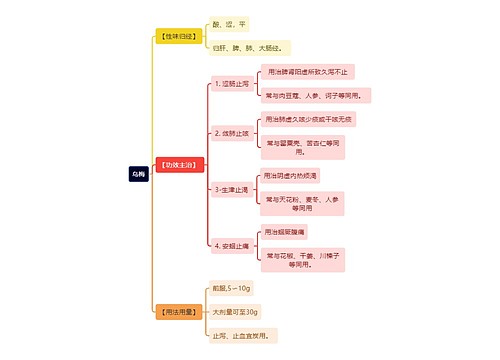 中医知识乌梅思维导图