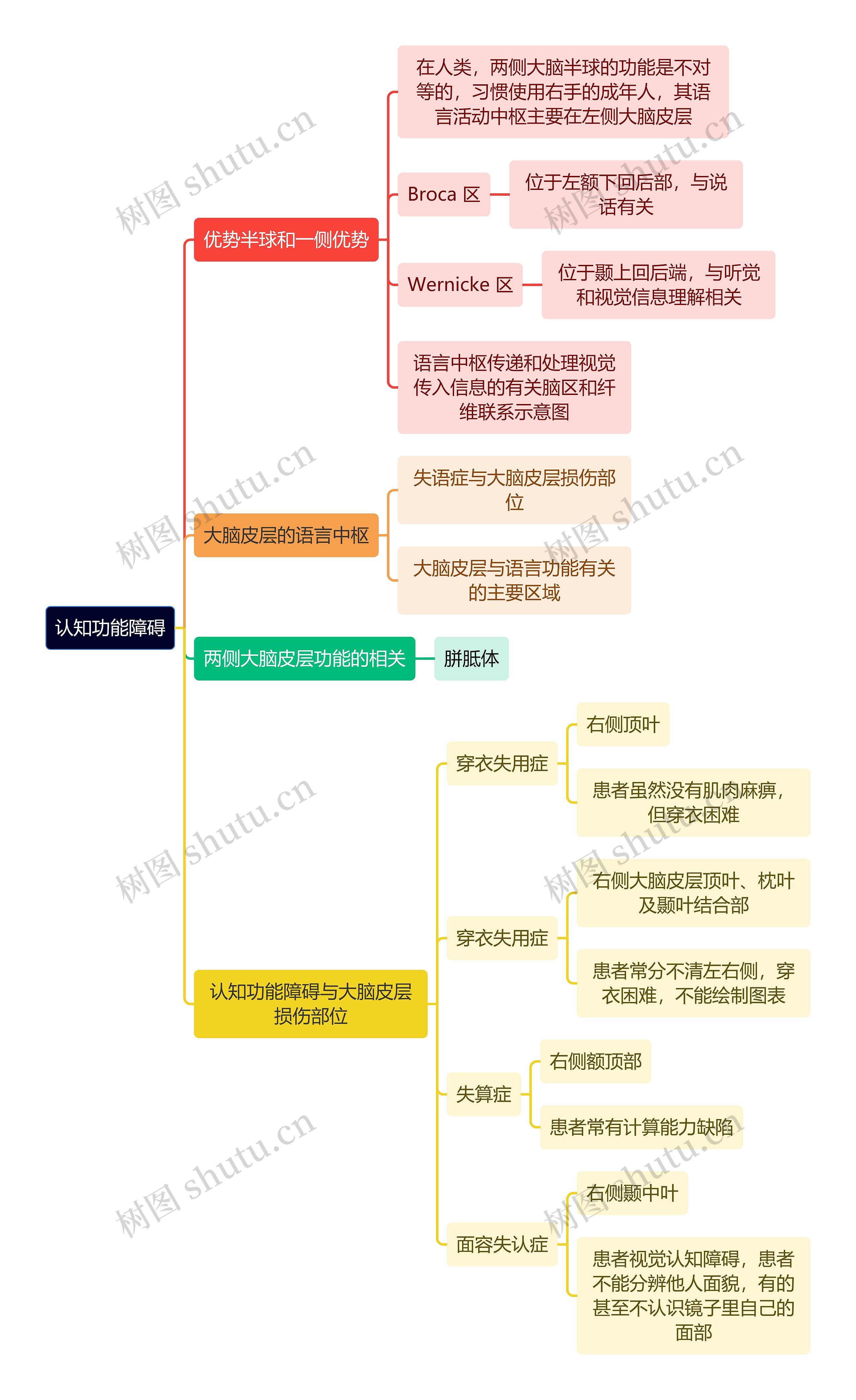 医学知识认知功能障碍思维导图