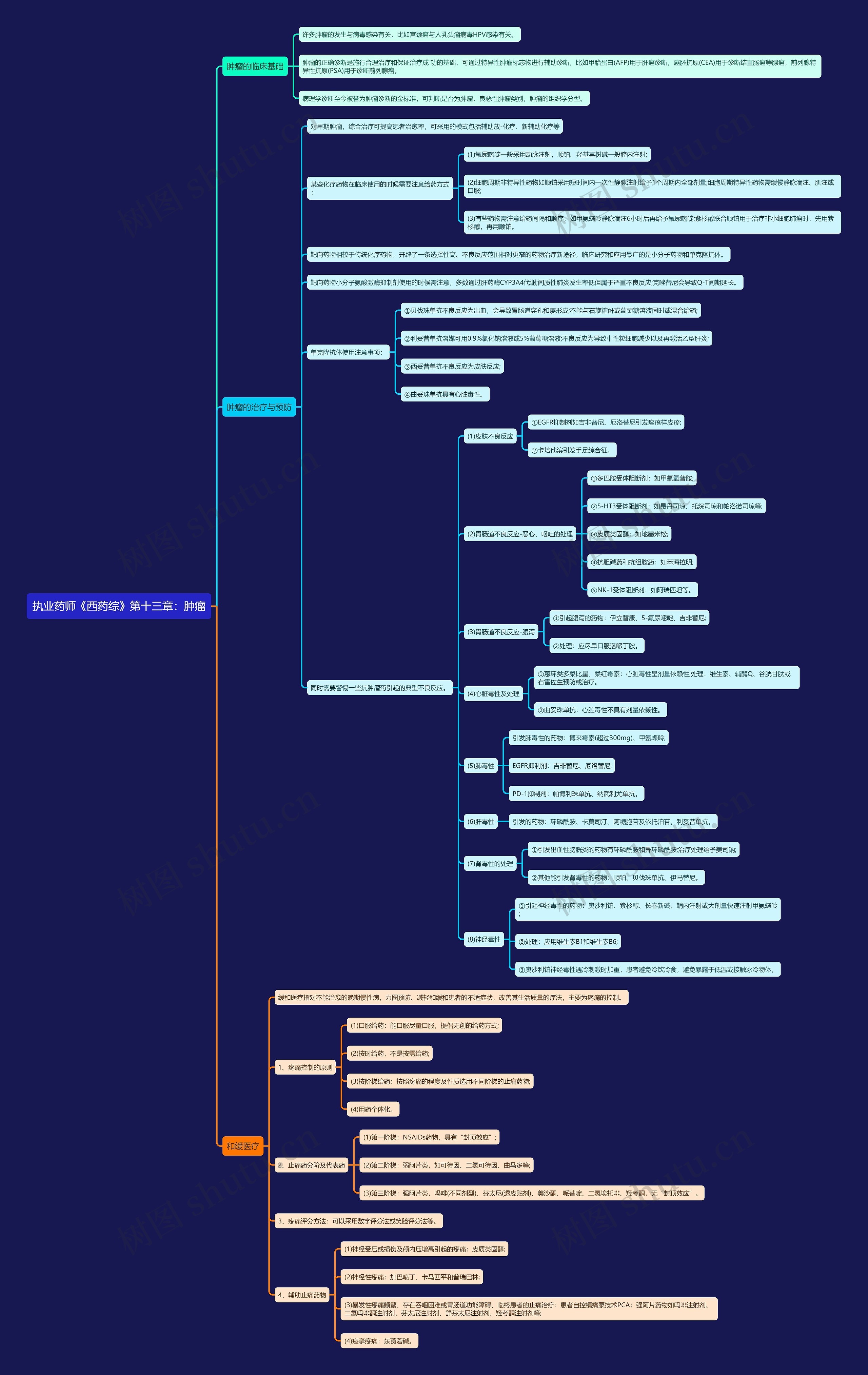 执业药师《西药综》第十三章：肿瘤思维导图