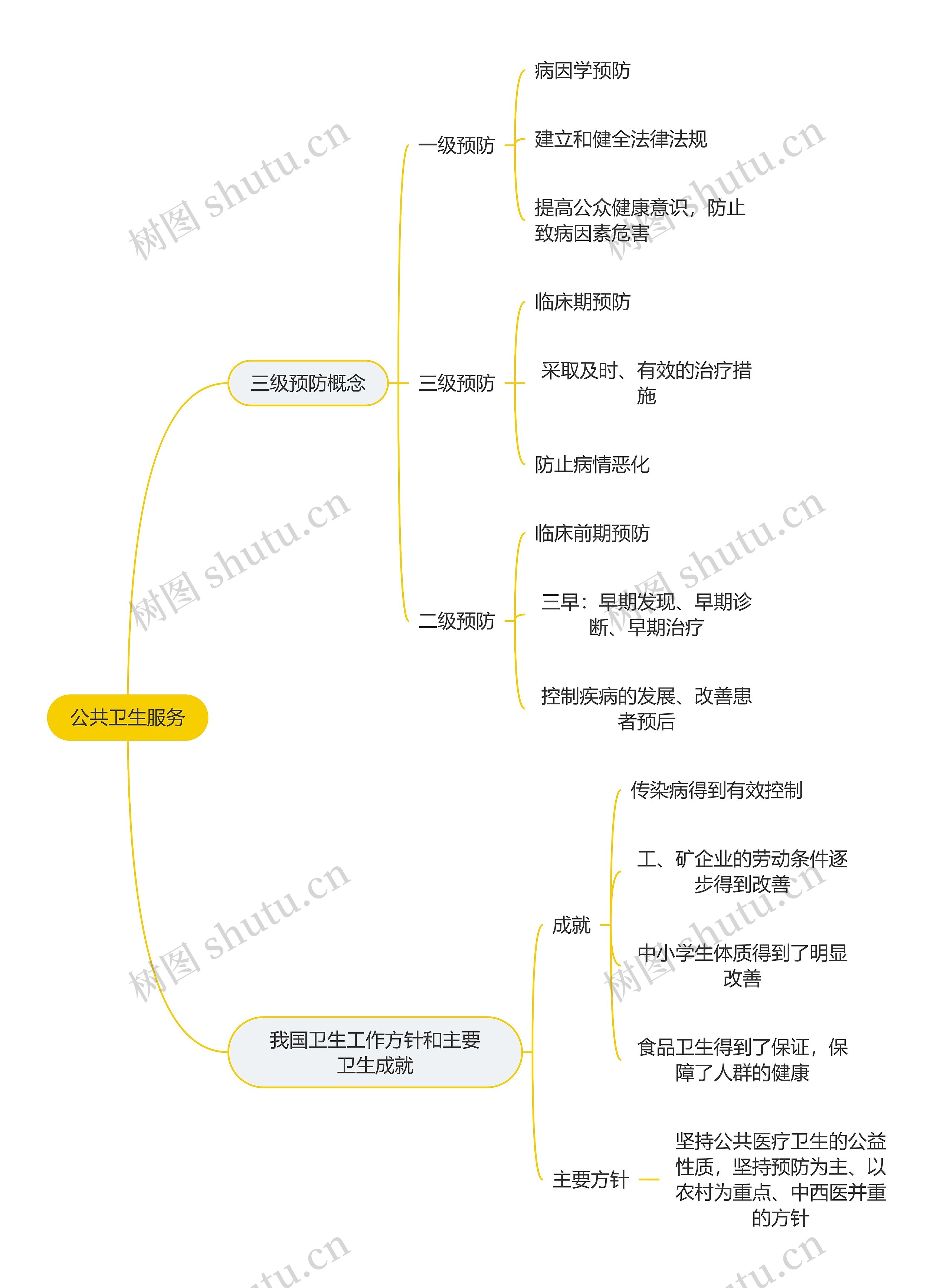 医学知识公共卫生服务思维导图