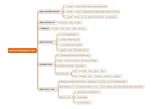 物流知识点销售物流客户服务