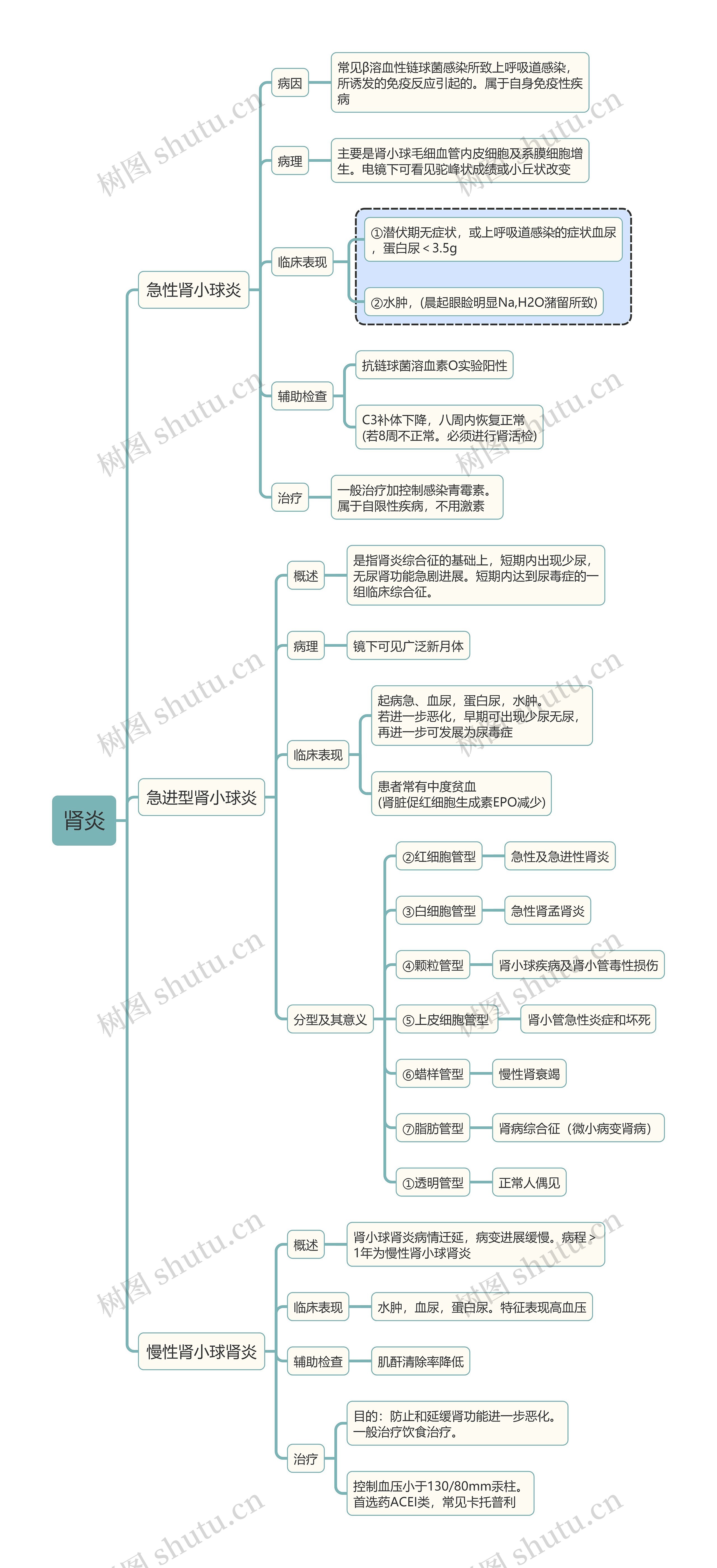 内科学肾炎思维导图