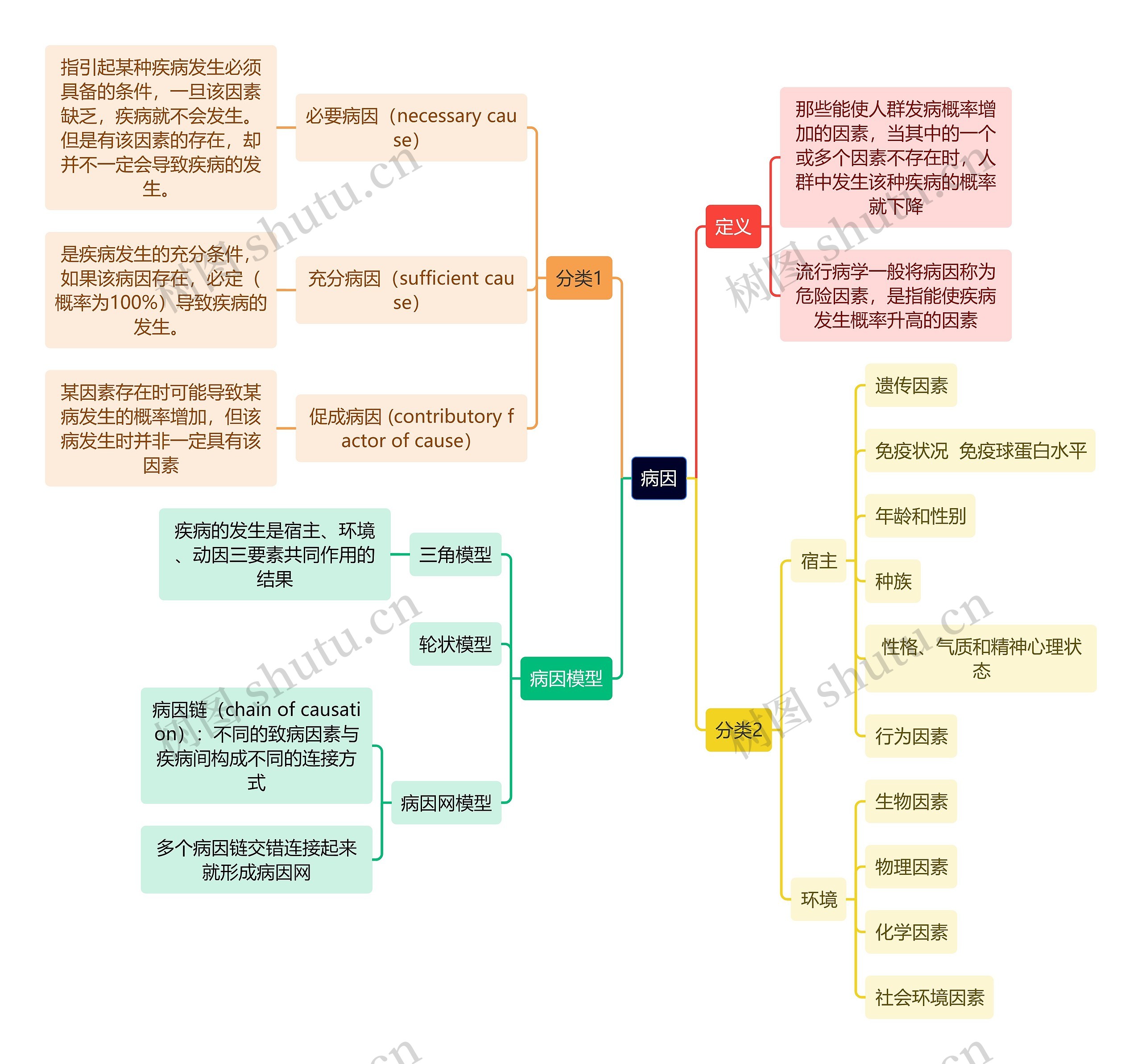 医学知识病因思维导图