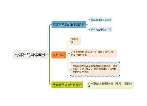 医学知识骨基质的具体成分思维导图