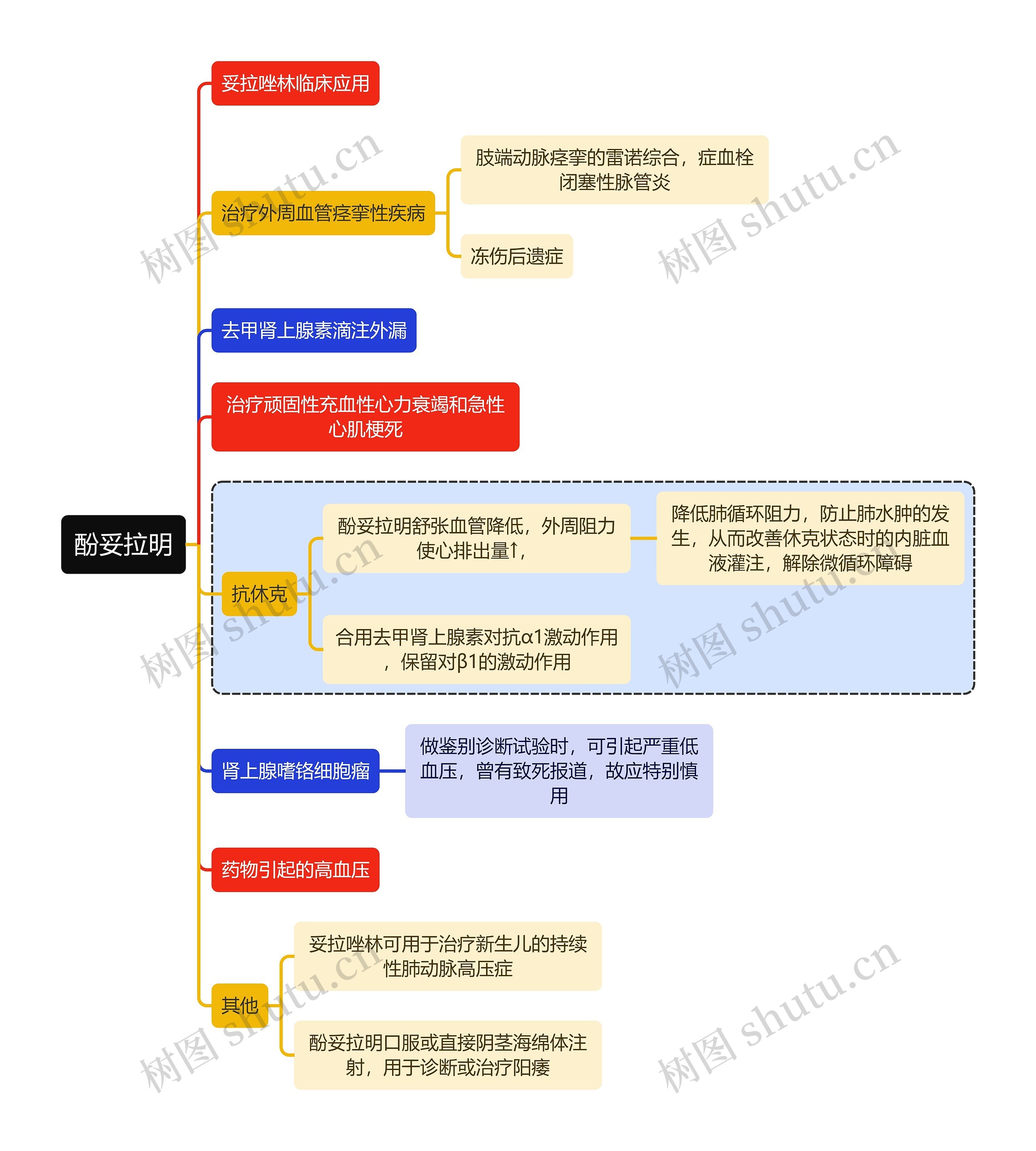 医学酚妥拉明思维导图