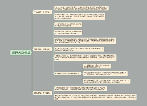 银行职员工作计划