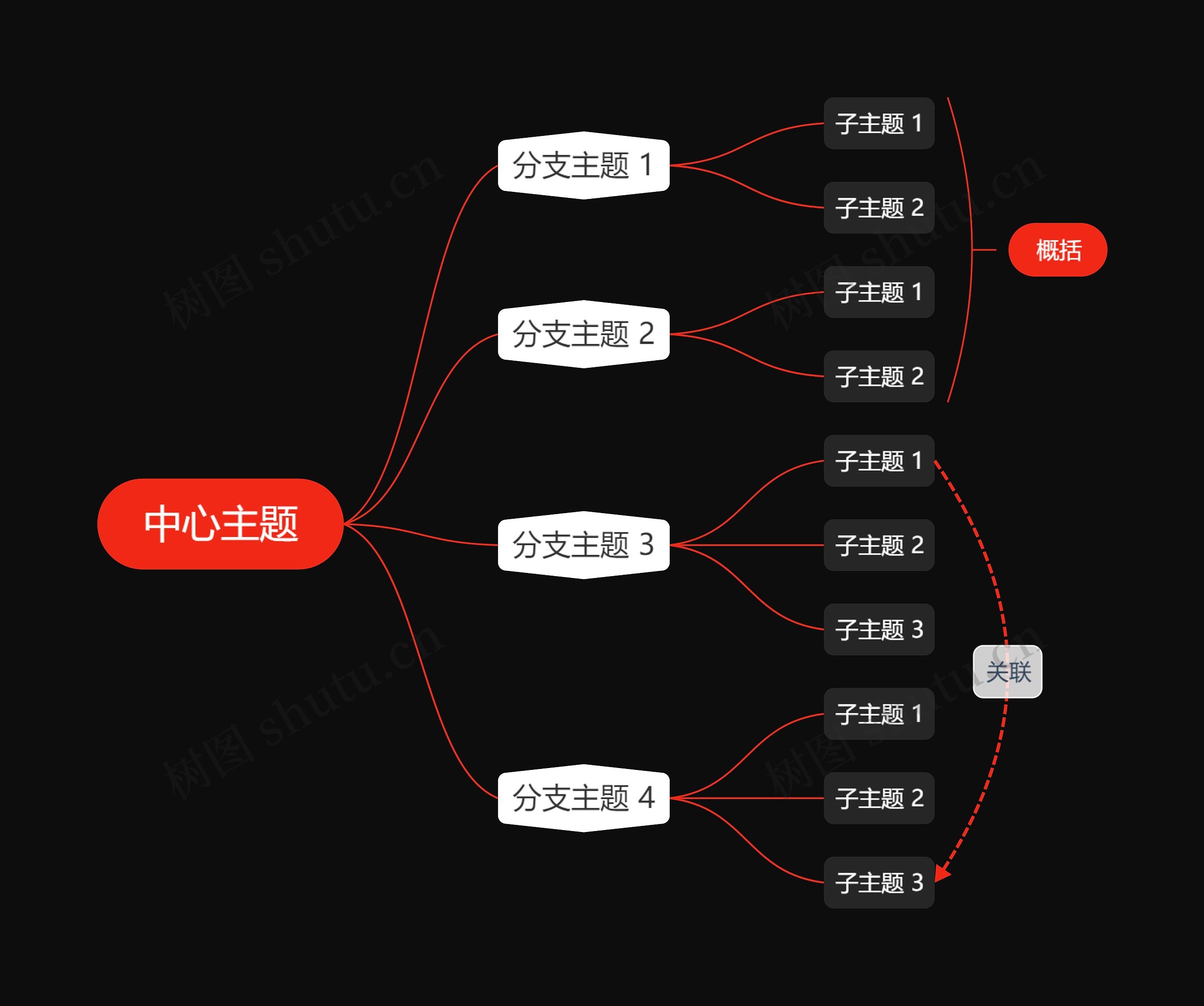 暗夜红白色逻辑图主题模板