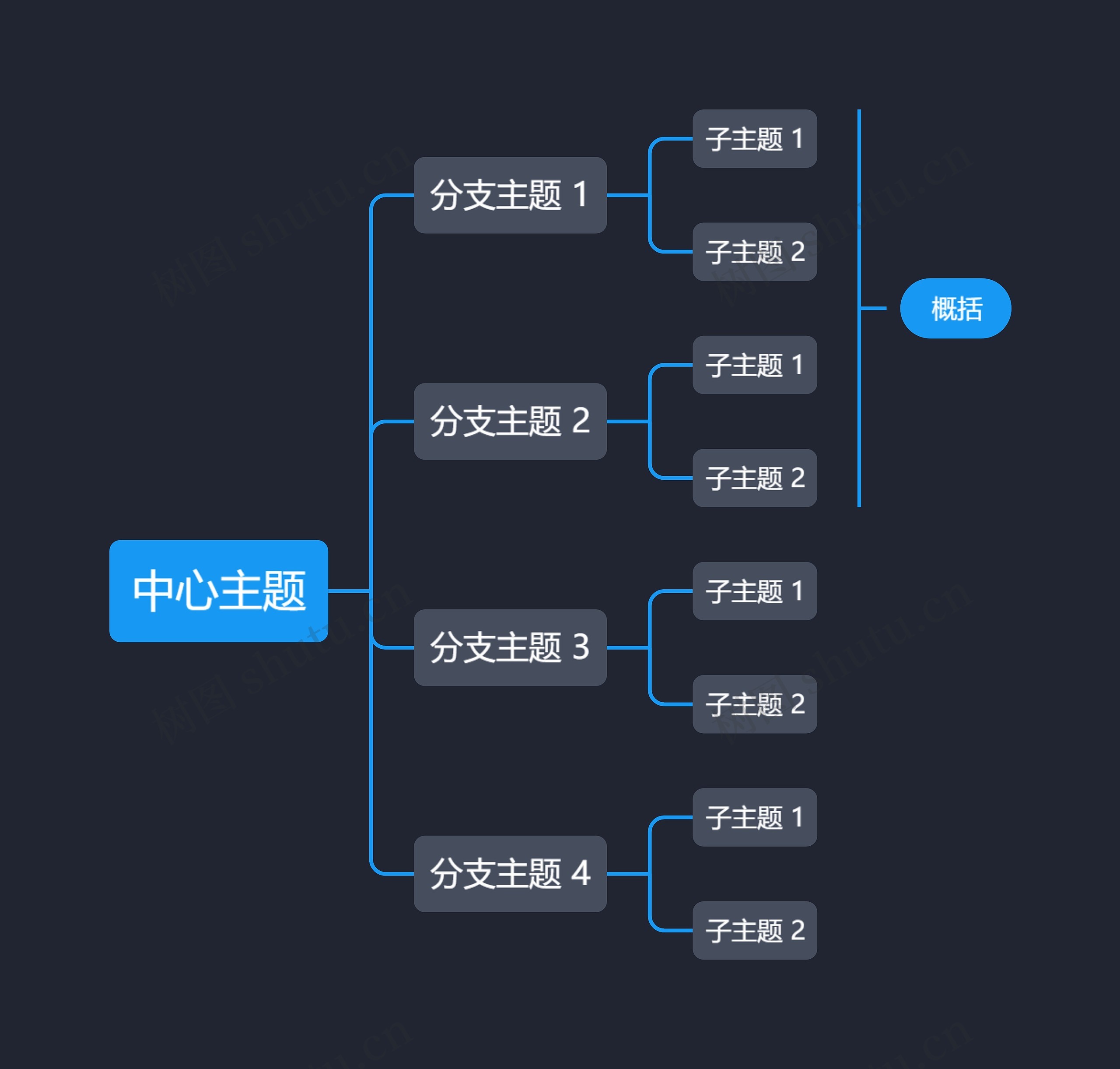 暗夜蓝灰色向右逻辑图主题模板