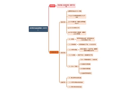 医学知识获得性免疫缺陷病（AIDD）思维导图