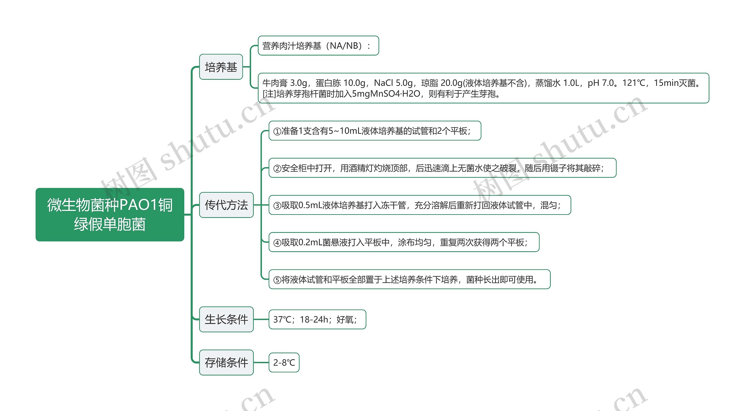 微生物菌种PAO1铜绿假单胞菌思维导图