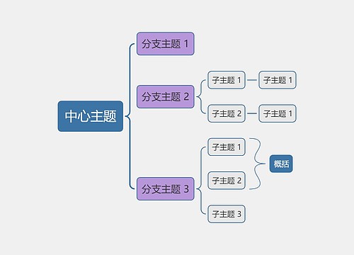 优雅葡萄色括号图主题模板