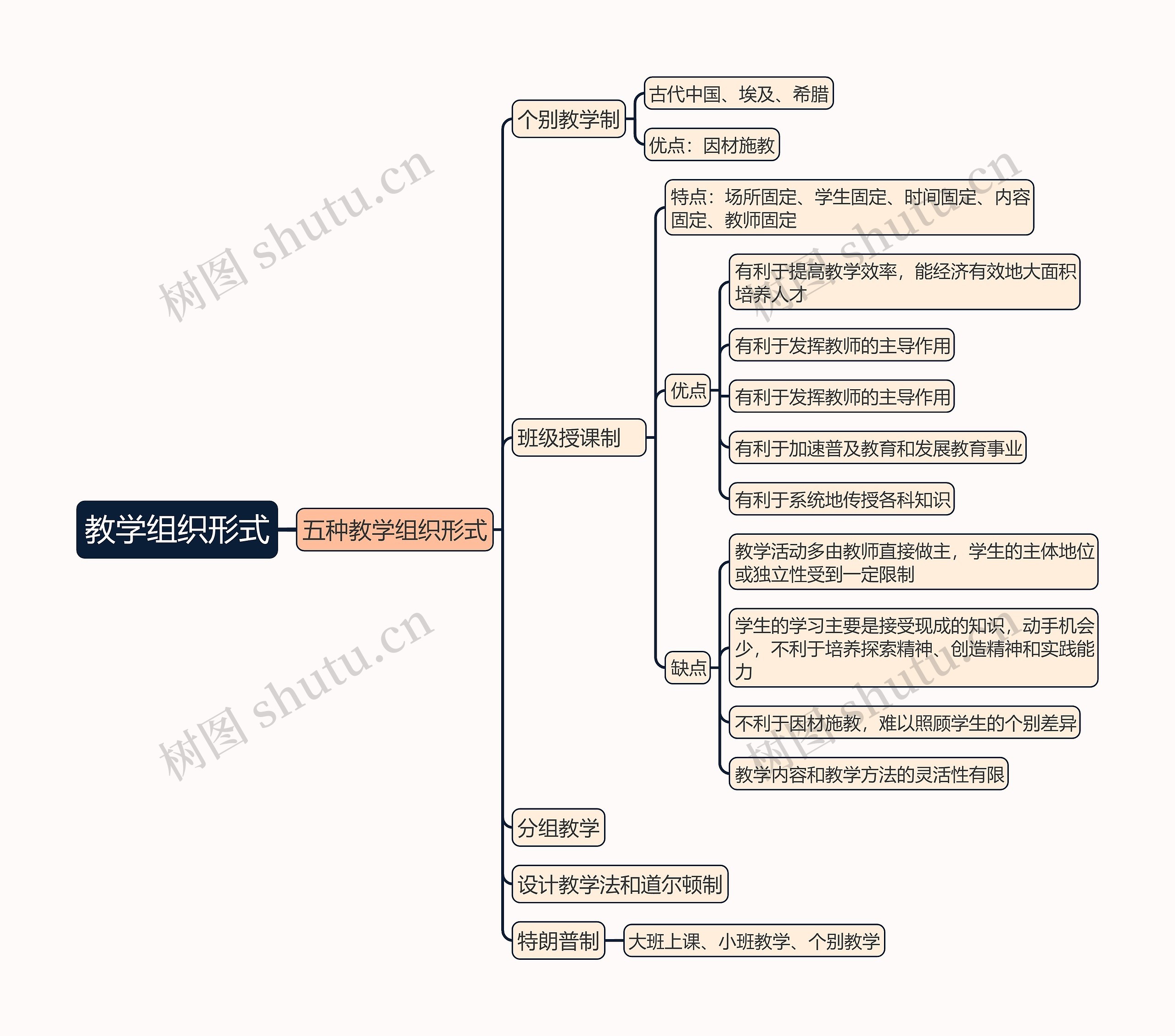 教育知识与能力《教学组织形式》思维导图