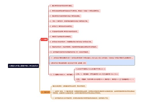 人教版七年级上册数学第二单元知识点思维导图