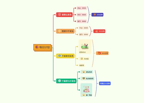 每日计划安排创意模板预览图
