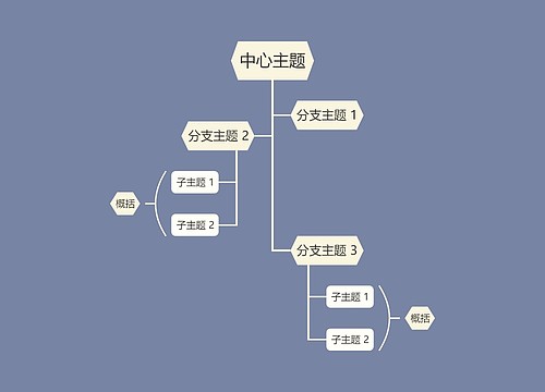 优雅烟灰色树形图主题模板