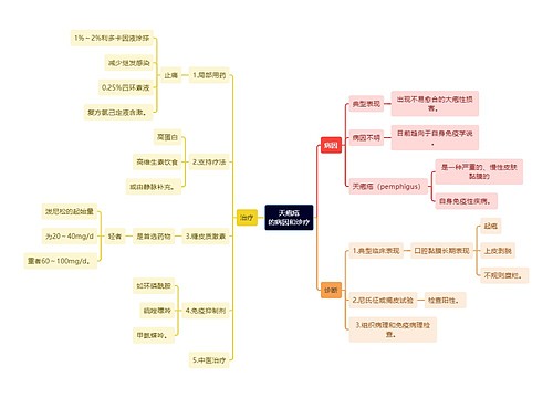 医学知识天疱疮的病因和诊疗思维导图