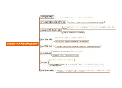 物流知识点市场营销过程和物流管理效率
