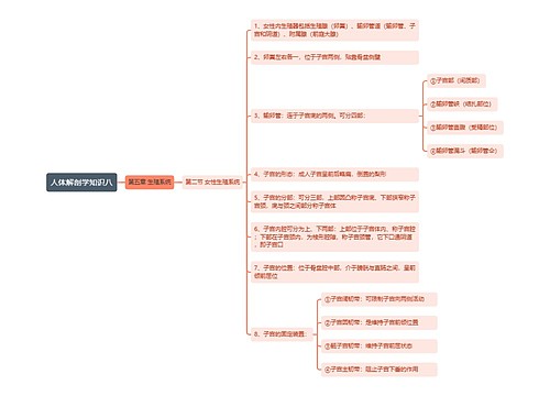 《人体解剖学知识八 女性生殖系统》思维导图