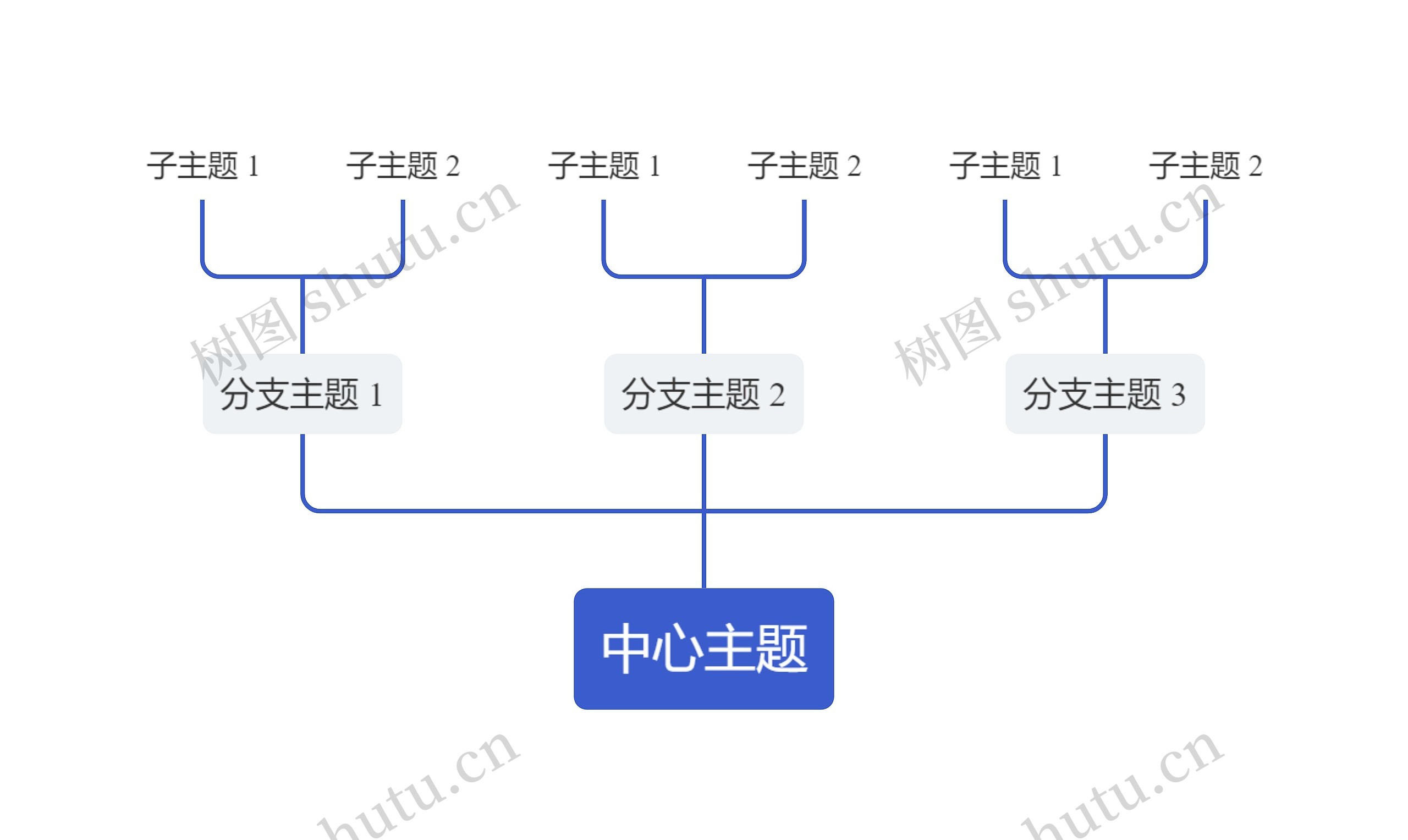 简约蓝色向上树形图主题模板