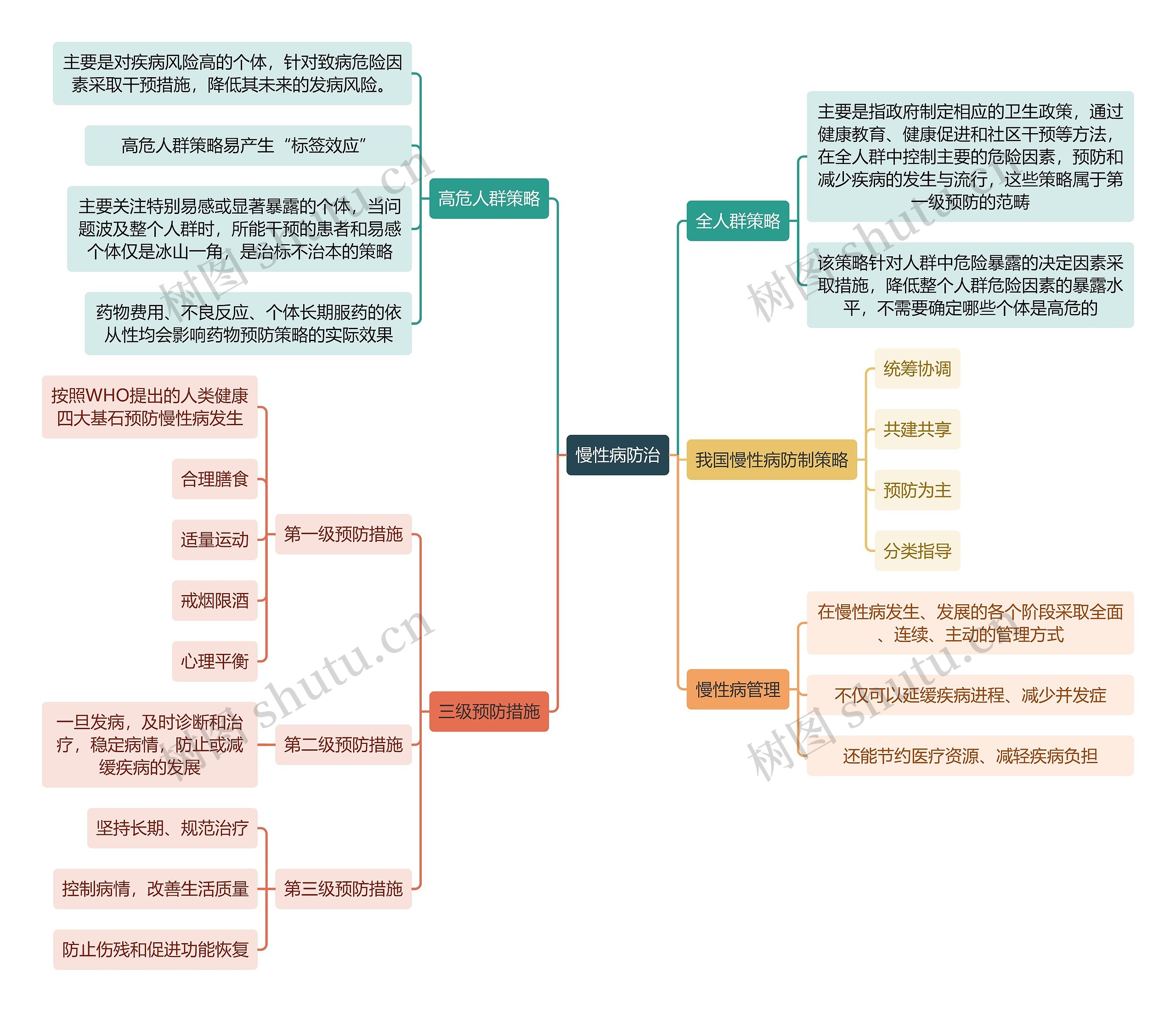 医学知识慢性病防治思维导图