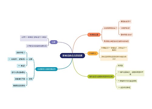 医学知识影响动脉血压的因素思维导图