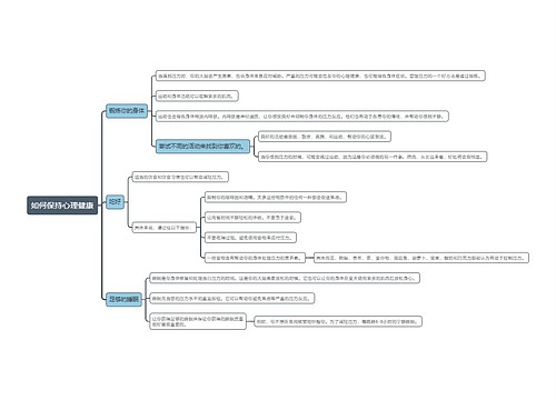 如何保持心理健康
