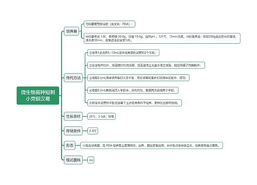 微生物菌种短刺小克银汉霉思维导图