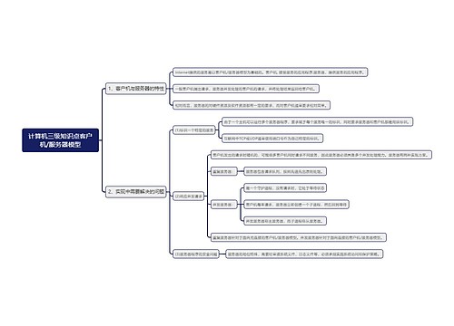 计算机三级知识点客户机/服务器模型思维导图