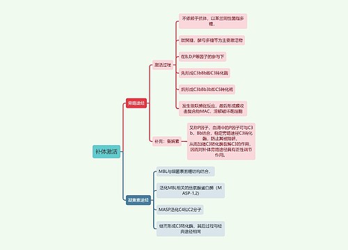 医学知识补体激活思维导图