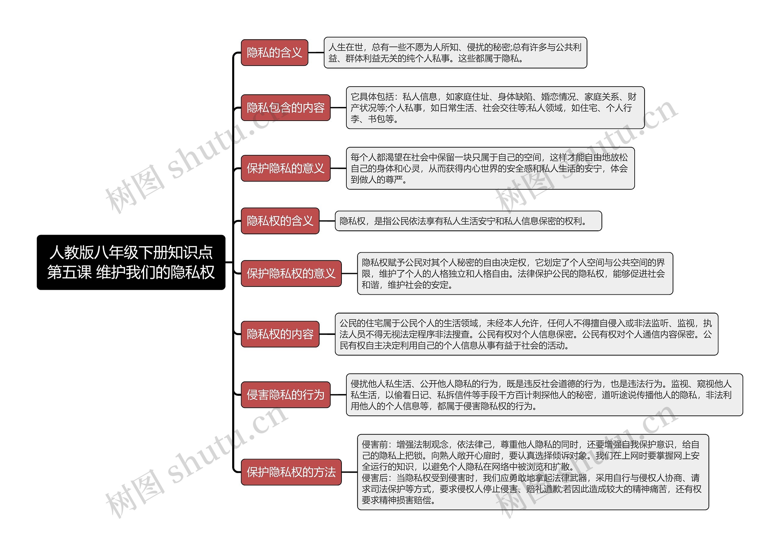 人教版八年级下册知识点第五课 维护我们的隐私权