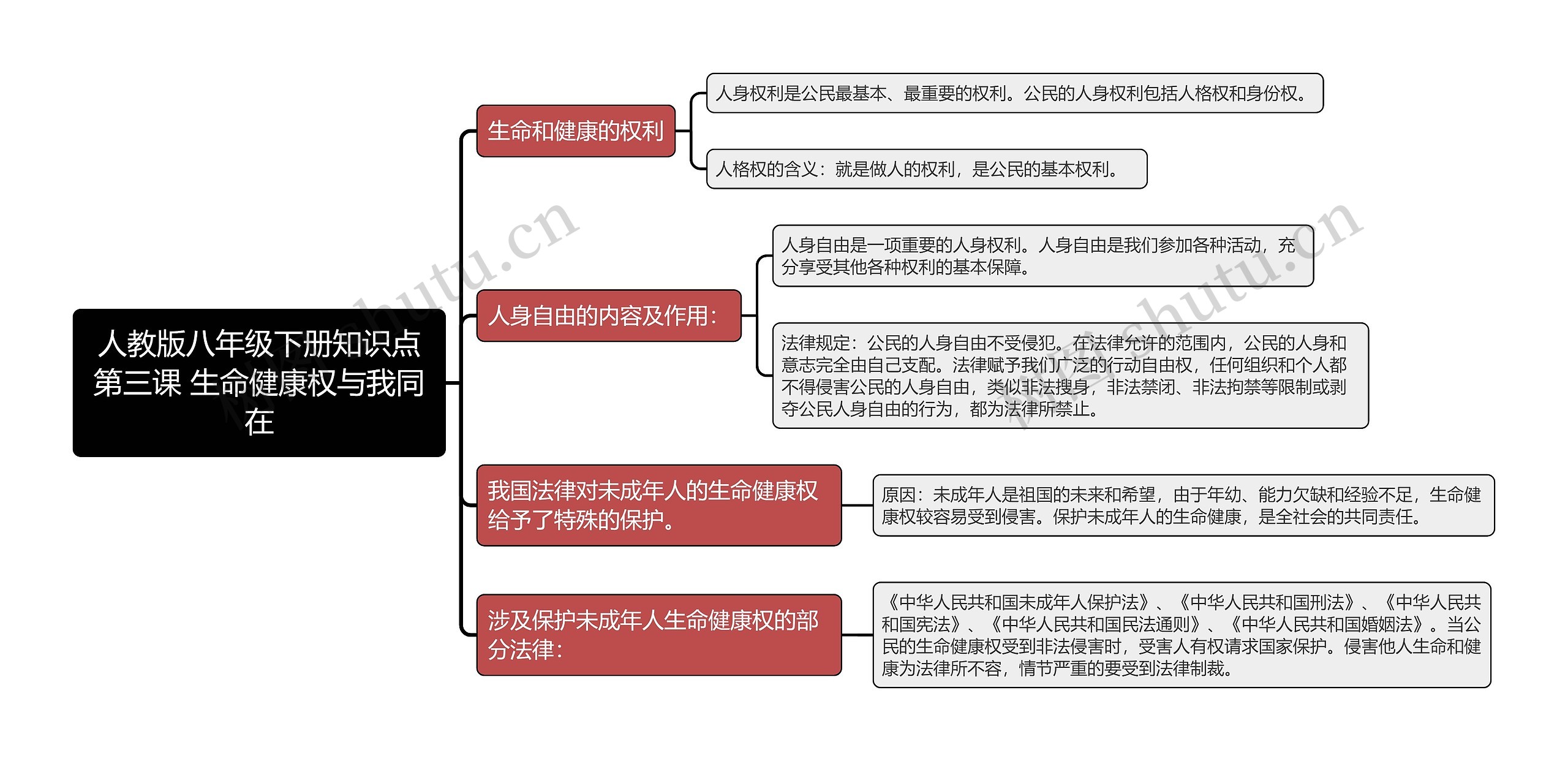 人教版八年级下册知识点第三课 生命健康权与我同在