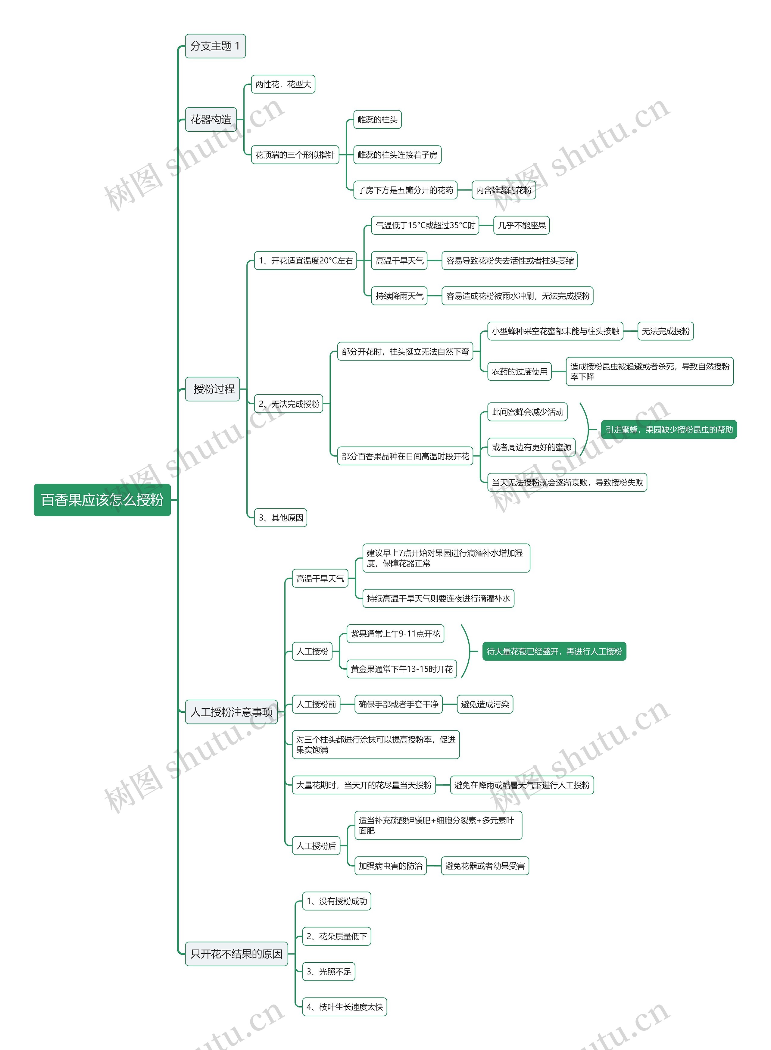 百香果应该怎么授粉思维导图