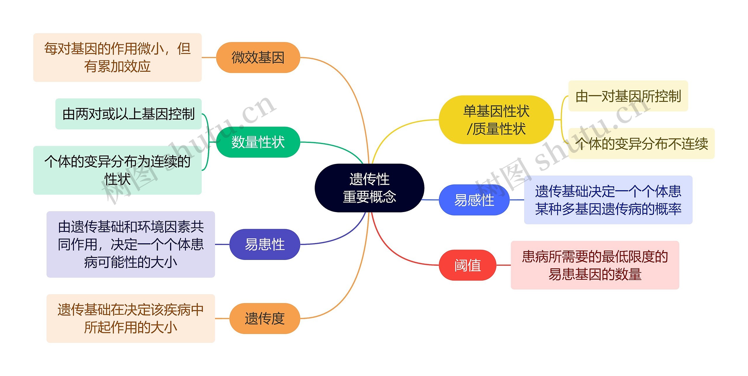 医学知识遗传性重要概念思维导图