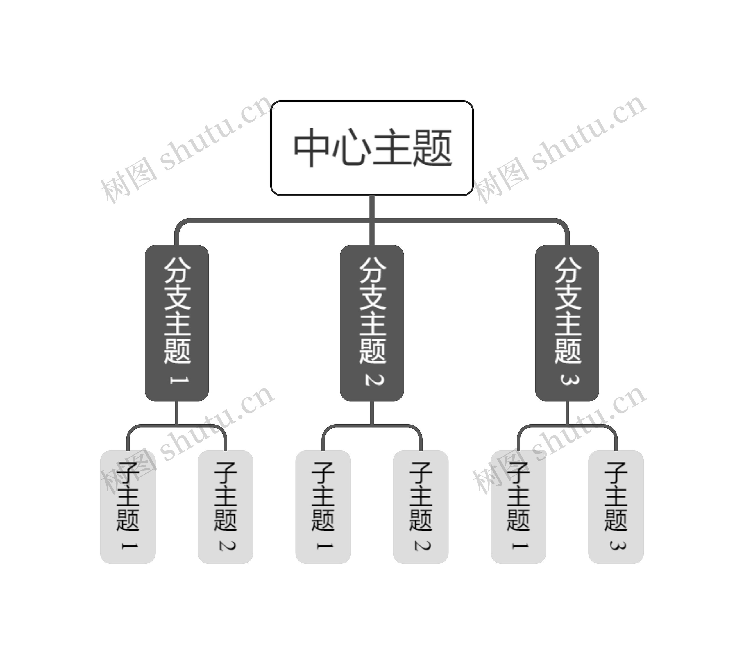 简约黑白组织架构图主题模板