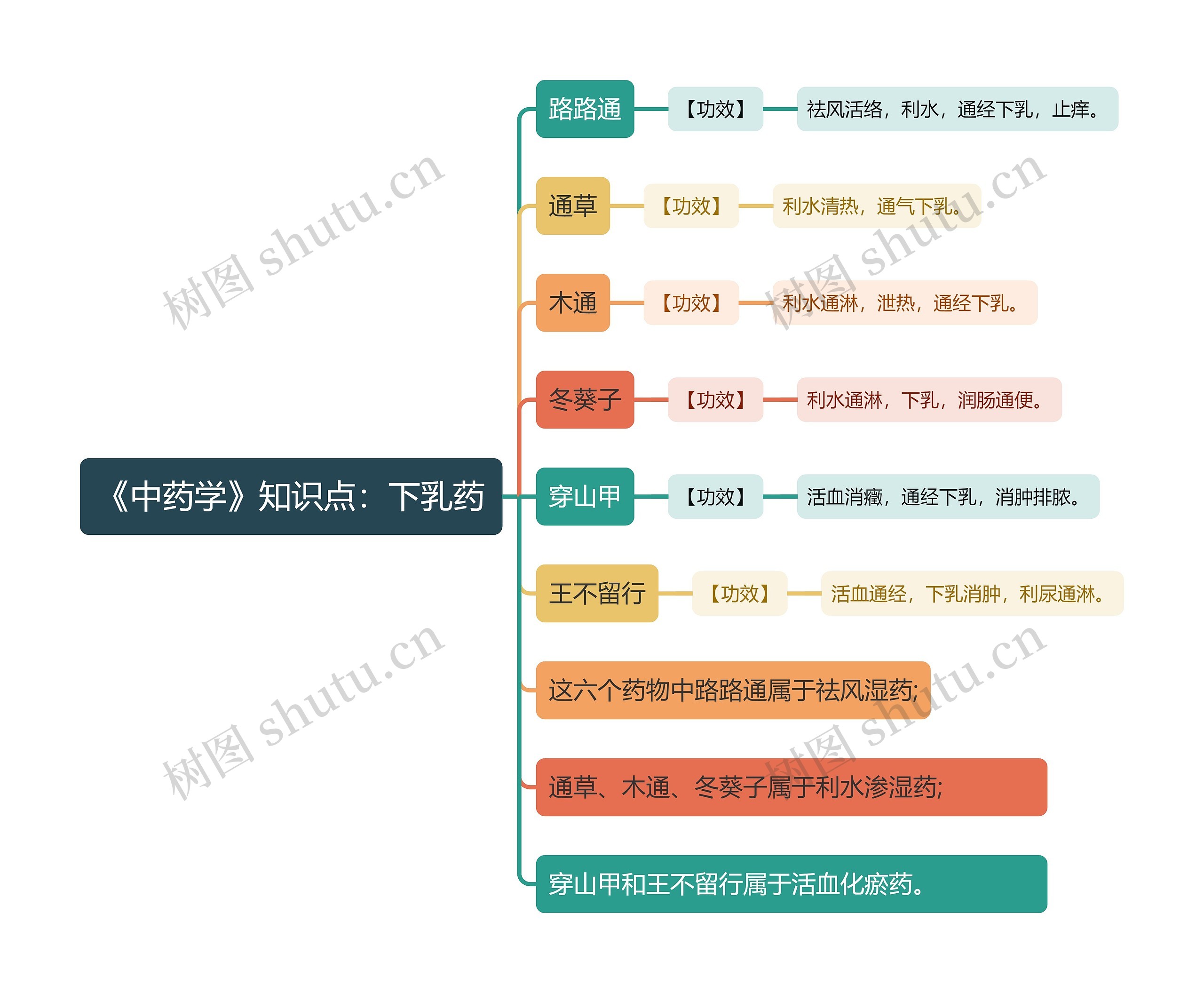 《中药学》知识点：下乳药