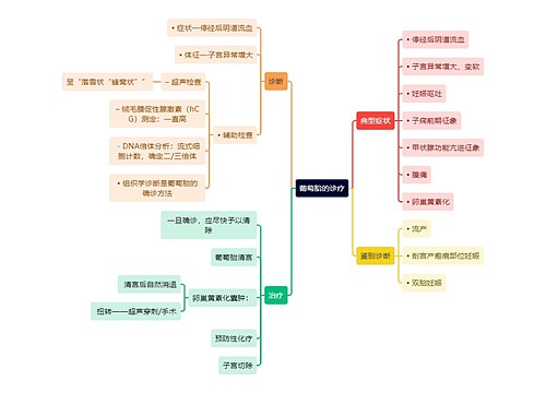 医学知识葡萄胎的诊疗思维导图