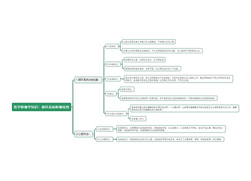 医学影像学知识：循环系统影像检查思维导图