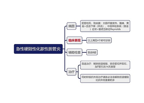 医学知识急性硬阻性化脓性胆管炎思维导图