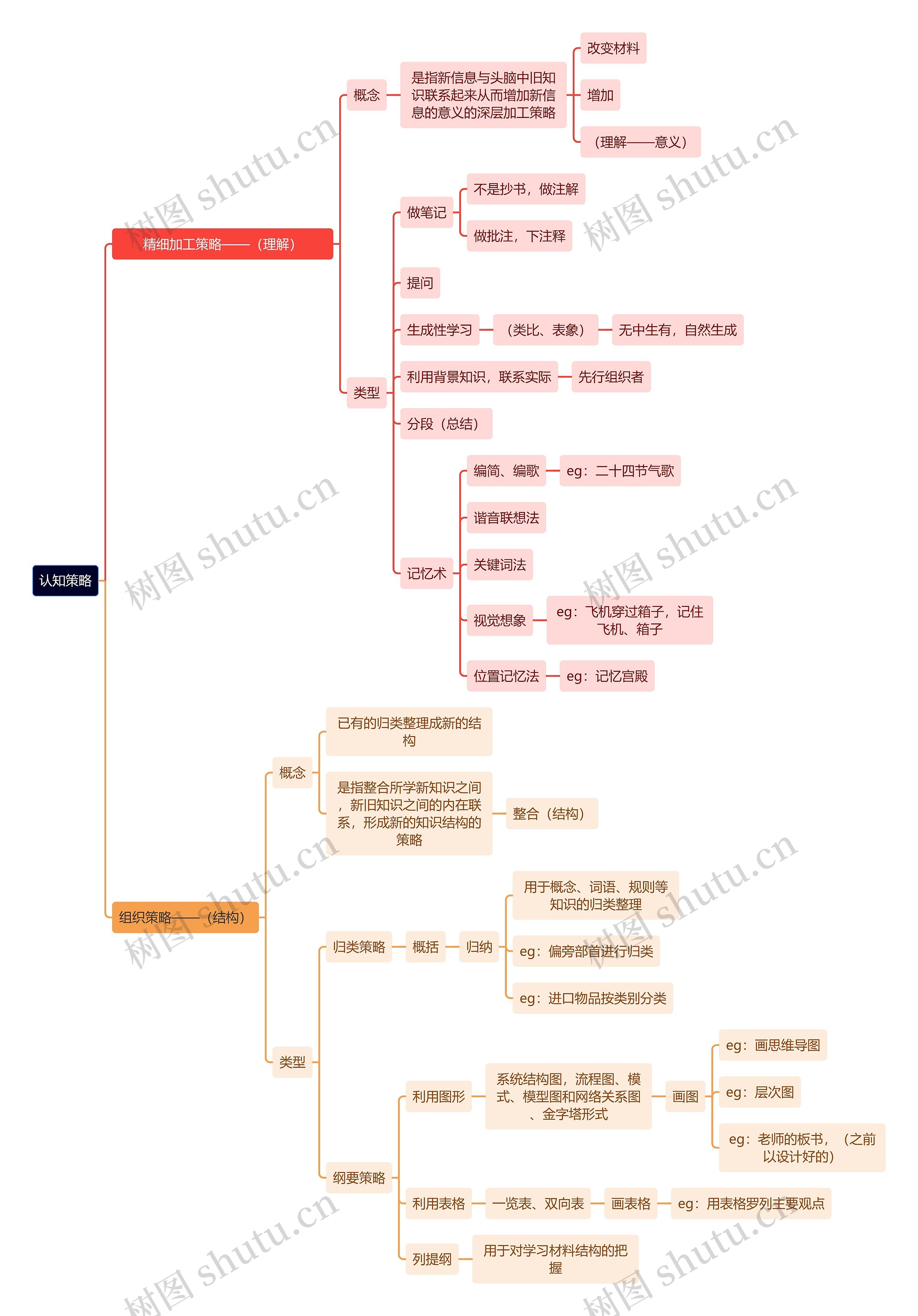 读书笔记认知策略思维导图高清图 读书笔记认知策略思维导图