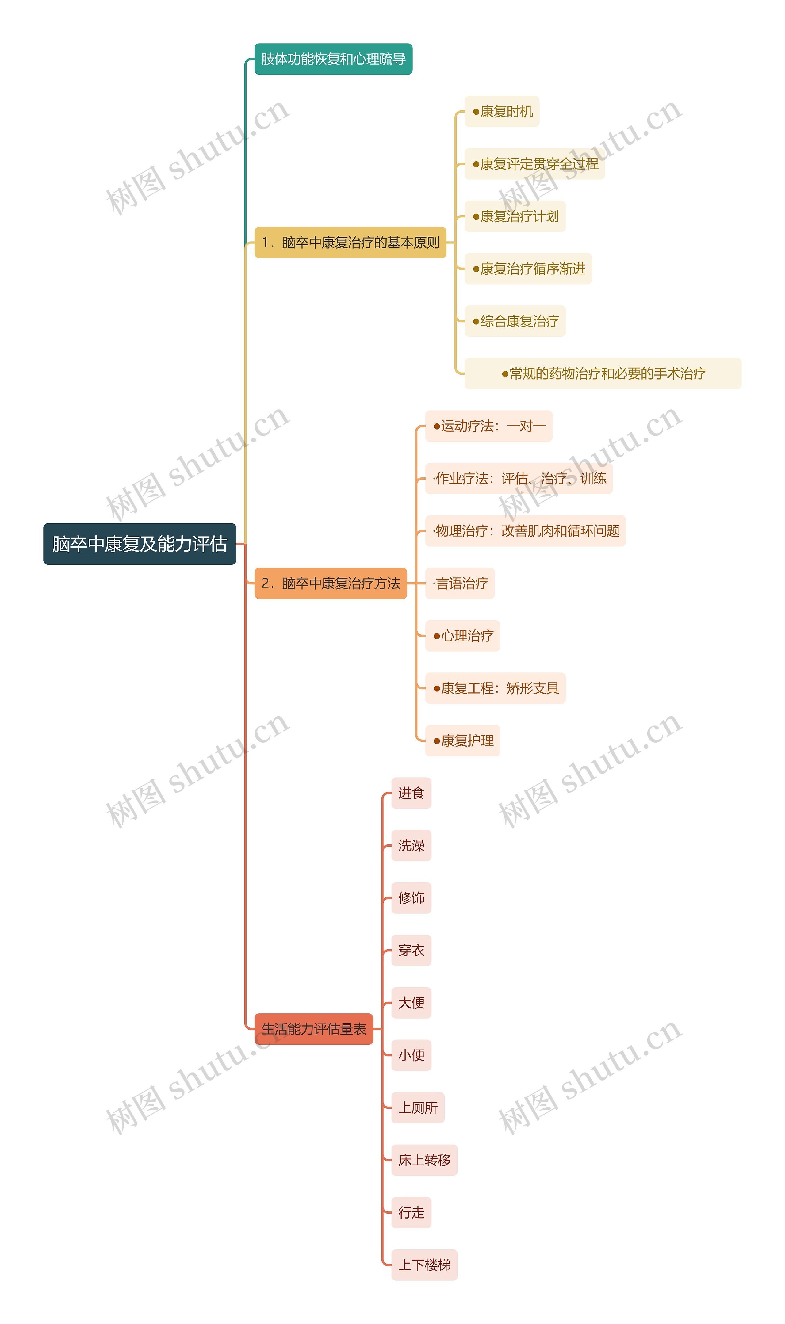 脑卒中康复及能力评估思维导图