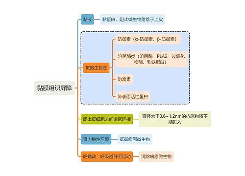 医学知识黏膜组织屏障思维导图