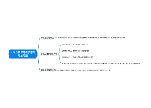 化学选修三等电子原理思维导图