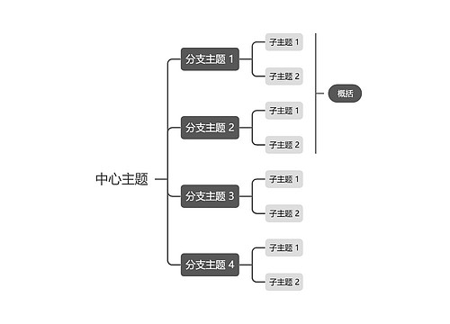 简约黑白向右逻辑图主题模板