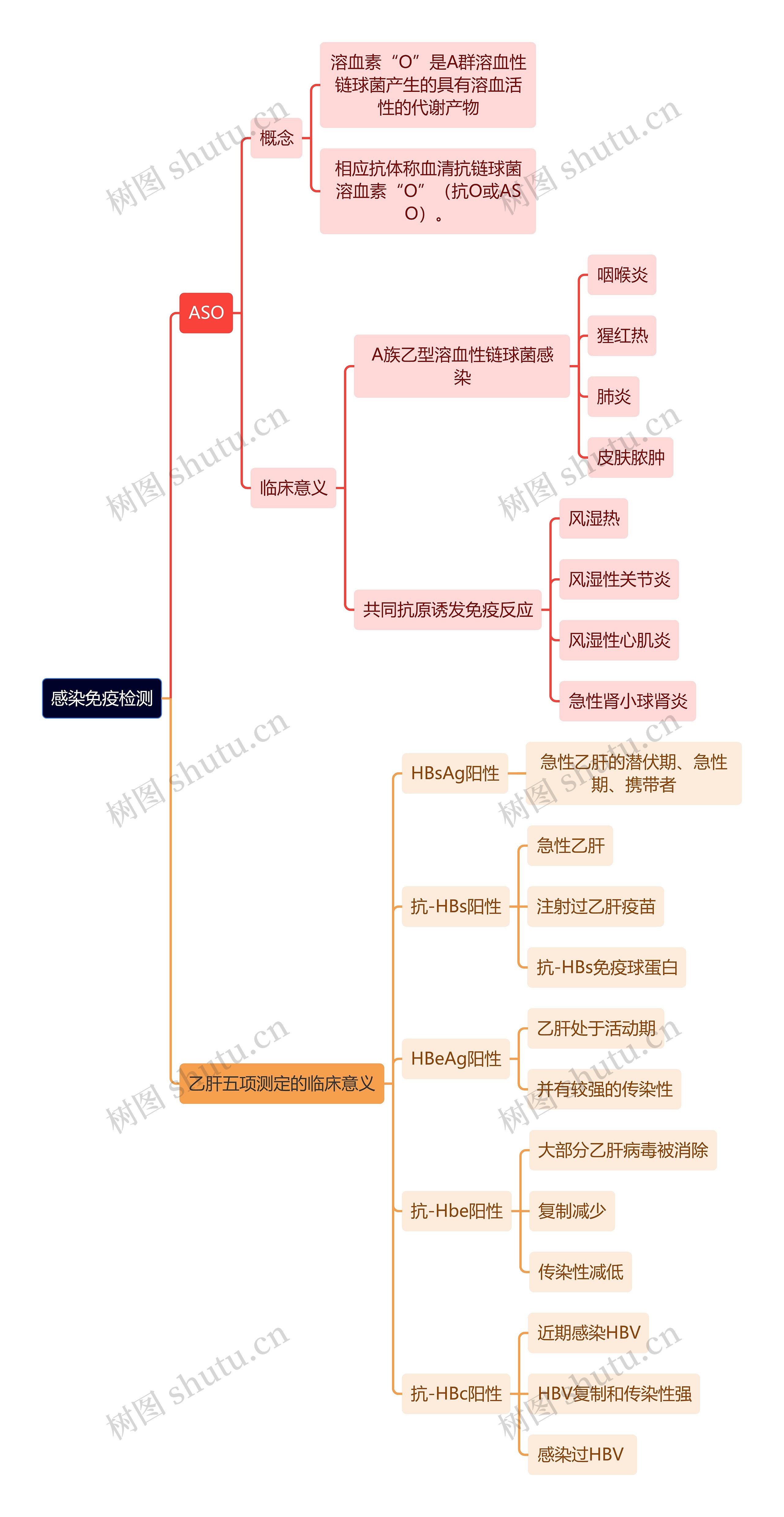 医学知识感染免疫检测思维导图