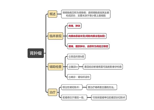 内科学肾肿瘤思维导图