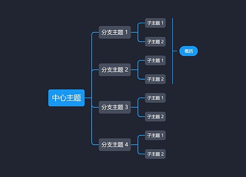 暗夜蓝灰色向右逻辑图主题模板