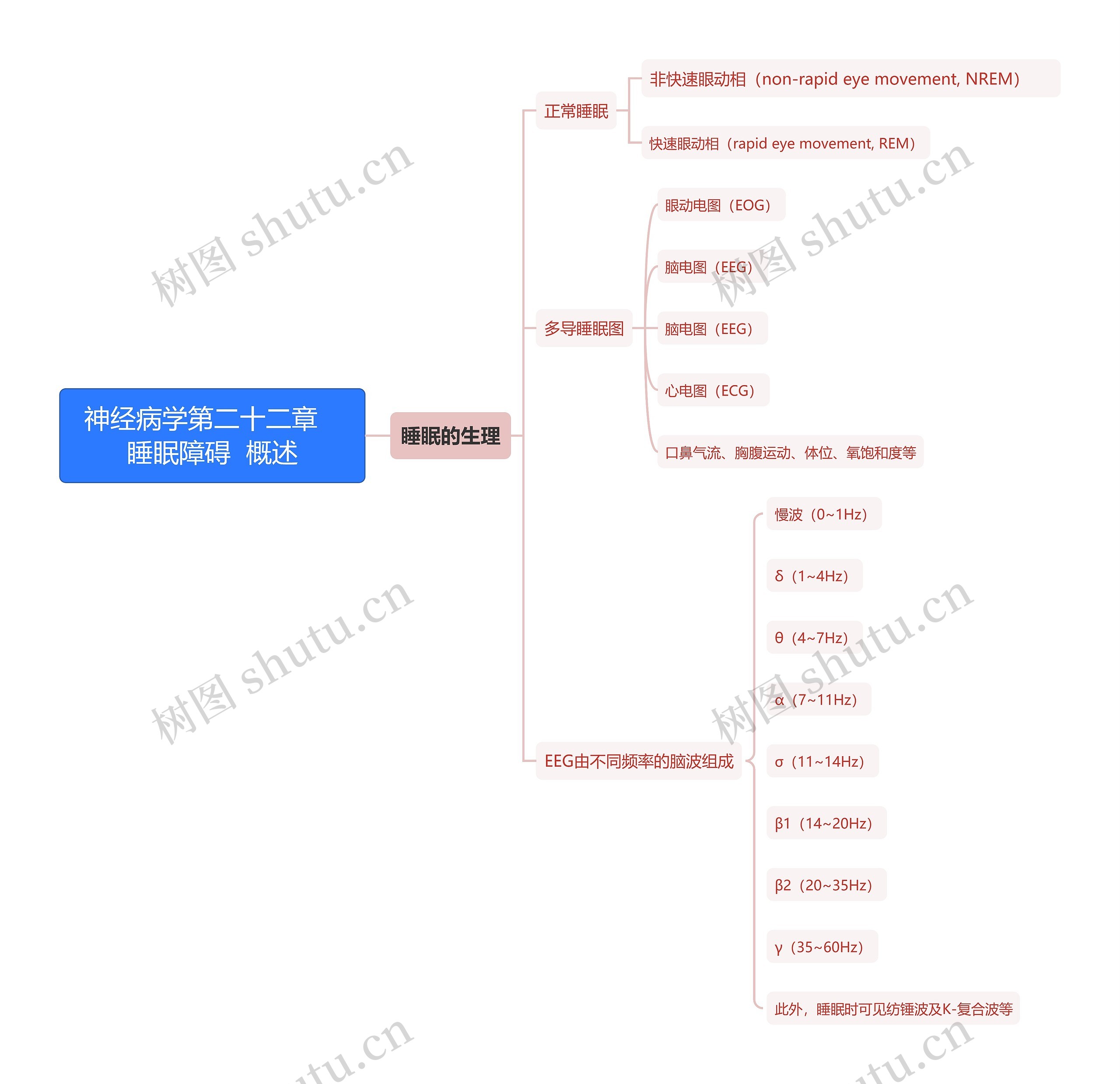医学知识睡眠的生理思维导图