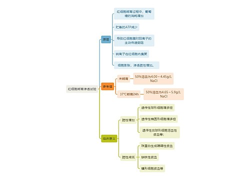 医学知识红细胞孵育渗透试验思维导图