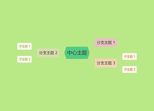 简约糖果色系中心主题框架图